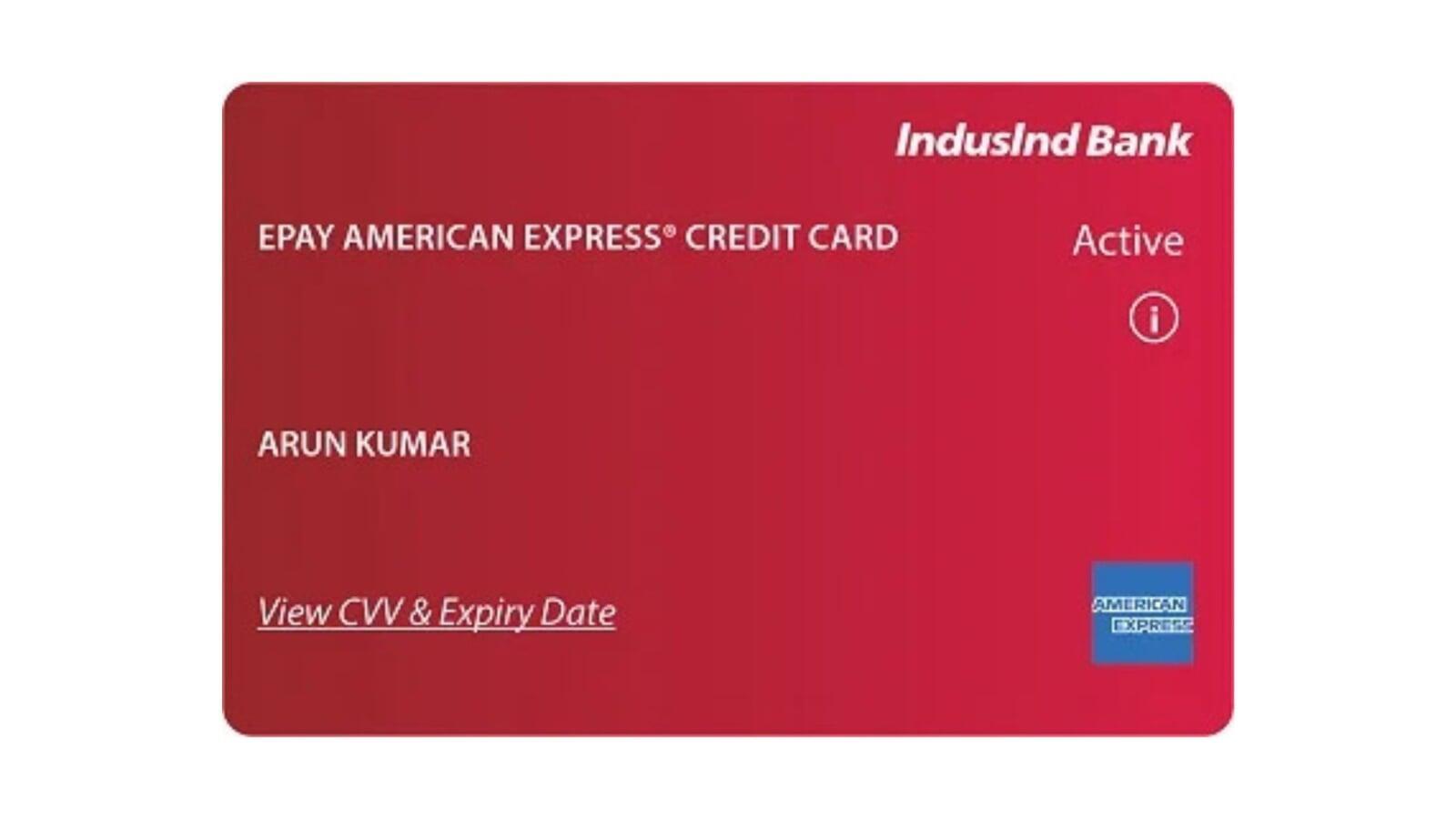 IndusInd Bank ePay Amex Credit Card